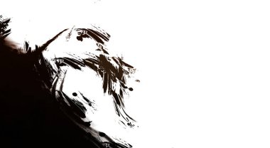 Taranmış Boyalı Soyut Arkaplan. Vahşi kaotik fırça darbeleri. Boya darbeleri. 2D İllüstrasyon. Fırça darbeli resim. 