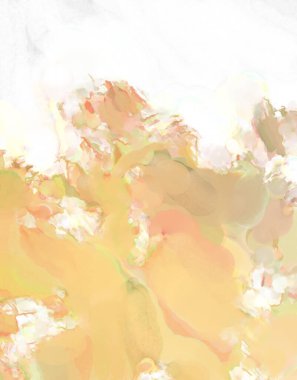 Yumuşak suluboya duvar kağıdı. Hafifçe fırçalanmış renkleri olan sanatsal bir resim. Pastel renkler arkaplana dokunmuş. Soyut duvar sanatı..