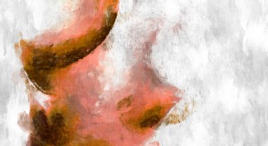 Soyut arkaplanda pürüzlü fırça darbeleri. Fırça boyası. Renkli boya darbeleri. Eşsiz duvar sanatı. Tuvaldeki modern sanat. Renkli çağdaş sanat eserleri. 