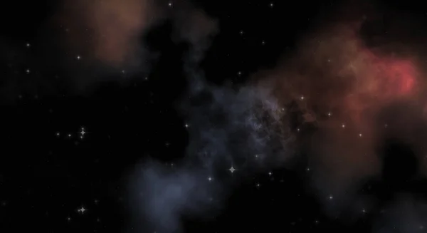 Зоряне Поле Галактичному Просторі Різнокольоровою Туманністю Науковий Фон Глибокого Космосу — стокове фото