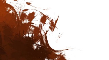 Taranmış Boyalı Soyut Arkaplan. Vahşi kaotik fırça darbeleri. Boya darbeleri. 2D İllüstrasyon. Fırça darbeli resim. 