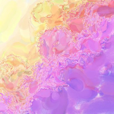 El yapımı sürreal soyut desenli suluboya. Modern sanatsal resim. 2D çizim. Arkaplan boyası karışımı. Yaratıcı duvar sanatı. Çağdaş sanat.