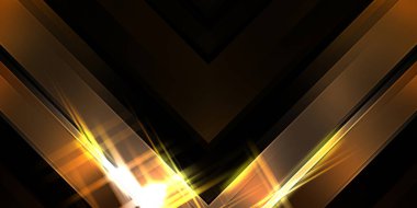 Soyut parlayan geometrik ışıklar arka planda. Fraktal simetrik grafik çizimi. Parıldayan ve parıldayan çubukları kesiştir.