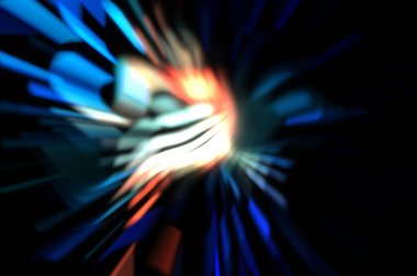 Işık parçacık izleri. Parlayan parçacıkları ve çizgileri olan ışık patlaması yıldızı. Güzel hareketli soyut ışın arkaplanı.