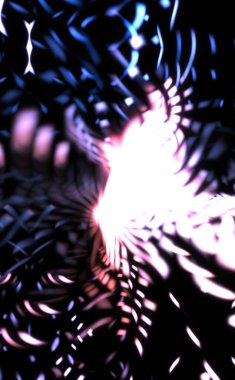 Işık parçacık izleri. Parlayan parçacıkları ve çizgileri olan ışık patlaması yıldızı. Güzel hareketli soyut ışın arkaplanı.