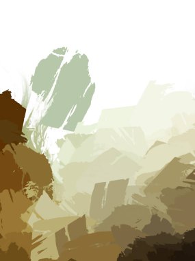 Taranmış Boyalı Soyut Arkaplan. Vahşi kaotik fırça darbeleri. Boya darbeleri. 2D İllüstrasyon. Fırça darbeli resim. 