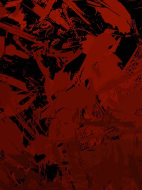 Vahşi fırça darbeleriyle yaratıcı soyut resim. Artistik fırça darbeleriyle donatılmış. Renkli ve canlı bir tasvir. Boyalı sanat.