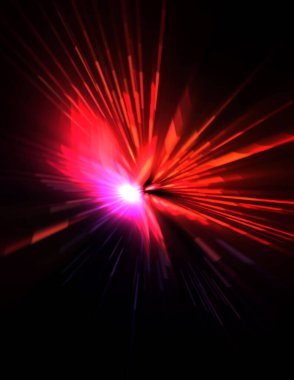 Fütürist mercek patlaması. Parlayan parçacıkları ve çizgileri olan ışık patlaması yıldızı. Güzel soyut ışın arkaplanı.