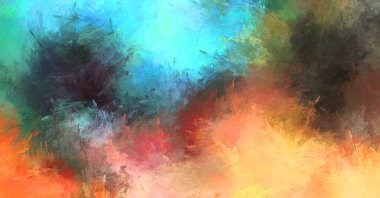 Sanatsal canlılık ve renkli duvar kağıdı. Taranmış Soyut Arkaplan. Fırça darbeli resim. 