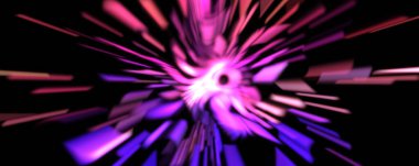 Işık parçacık izleri. Parlayan parçacıkları ve çizgileri olan ışık patlaması yıldızı. Güzel hareketli soyut ışın arkaplanı.