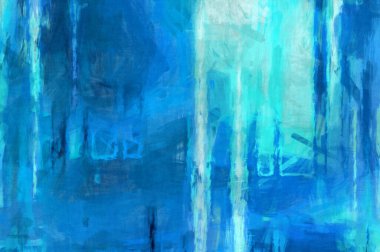 Soyut arkaplanda pürüzlü fırça darbeleri. Fırça boyası. Renkli boya darbeleri. Eşsiz duvar sanatı. Tuvaldeki modern sanat. Renkli çağdaş sanat eserleri. 