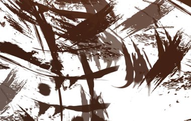 Renkli fırça darbelerinin 2B çizimi. Dekoratif doku resmi. Canlı boya desenli arka plan. Kaotik fırça darbeleri resim.