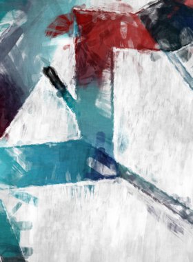 Soyut arkaplanda pürüzlü fırça darbeleri. Fırça boyası. Renkli boya darbeleri. Eşsiz duvar sanatı. Tuvaldeki modern sanat. Renkli çağdaş sanat eserleri. 