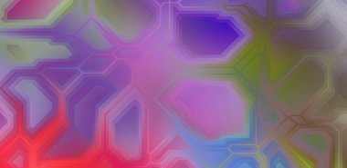 Renkli ve canlı geometrik şekiller katmanları var. Bir teknoloji planının dijital illüstrasyonu. Gelecekçi tasarım şablonu.