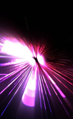 Fütürist mercek patlaması. Parlayan parçacıkları ve çizgileri olan ışık patlaması yıldızı. Güzel soyut ışın arkaplanı.