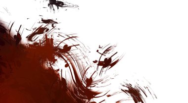 Taranmış Boyalı Soyut Arkaplan. Vahşi kaotik fırça darbeleri. Boya darbeleri. 2D İllüstrasyon. Fırça darbeli resim. 