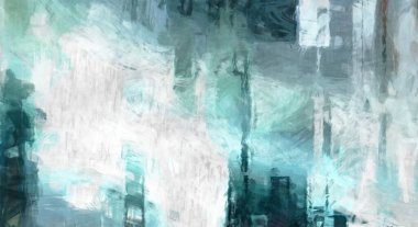 Soyut arkaplanda pürüzlü fırça darbeleri. Fırça boyası. Renkli boya darbeleri. Eşsiz duvar sanatı. Tuvaldeki modern sanat. Renkli çağdaş sanat eserleri. 