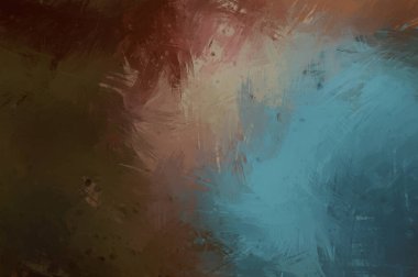 Canlı fırça darbeleriyle boyanmış. Renkli desenli resim. Fırçalanmış duvar kağıdını boya.