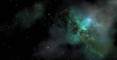 Galaksi uzayındaki yıldız alanı renkli nebula ile. Uzayın derinliklerinin bilim kurgu geçmişi. Ruhsal duvar kağıdı.