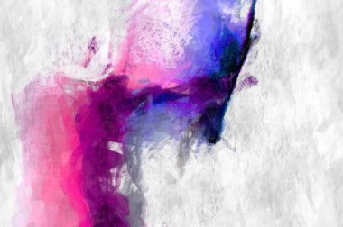 Soyut arkaplanda pürüzlü fırça darbeleri. Fırça boyası. Renkli boya darbeleri. Eşsiz duvar sanatı. Tuvaldeki modern sanat. Renkli çağdaş sanat eserleri. 
