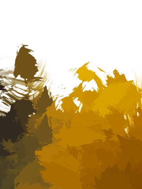 Taranmış Boyalı Soyut Arkaplan. Vahşi kaotik fırça darbeleri. Boya darbeleri. 2D İllüstrasyon. Fırça darbeli resim. 