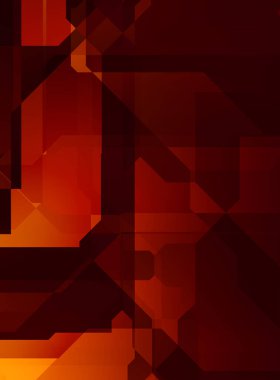 Renkli ve canlı geometrik şekiller katmanları var. Bir teknoloji planının dijital illüstrasyonu. Gelecekçi tasarım şablonu.