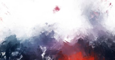 Canlı fırça darbeleriyle boyanmış. Renkli desenli resim. Fırçalanmış duvar kağıdını boya.