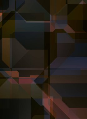 Renkli ve canlı geometrik şekiller katmanları var. Bir teknoloji planının dijital illüstrasyonu. Gelecekçi tasarım şablonu.