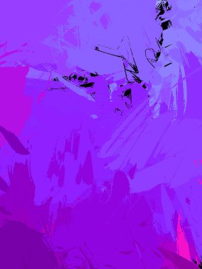 Vahşi fırça darbeleriyle yaratıcı soyut resim. Artistik fırça darbeleriyle donatılmış. Renkli ve canlı bir tasvir. Boyalı sanat.