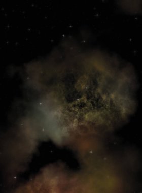 Galaksi uzayındaki yıldız alanı renkli nebula ile. Uzayın derinliklerinin bilim kurgu geçmişi. Ruhsal duvar kağıdı.