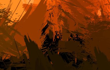 Sanatsal soyut arkaplan. Doku boyalı duvar kağıdı. Boya darbeleriyle yaratıcı bir illüstrasyon. Fırça desenli resim.