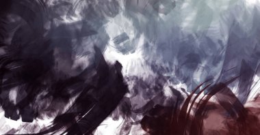 Sanatsal soyut arkaplan. Doku boyalı duvar kağıdı. Boya darbeleriyle yaratıcı bir illüstrasyon. Fırça desenli resim.