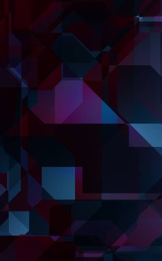 Renkli ve canlı geometrik şekiller katmanları var. Bir teknoloji planının dijital illüstrasyonu. Gelecekçi tasarım şablonu.