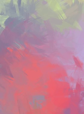 Renkli fırça darbelerinin 2D çizimi. Dekoratif desenli resim. canlı boya desenli arkaplan.