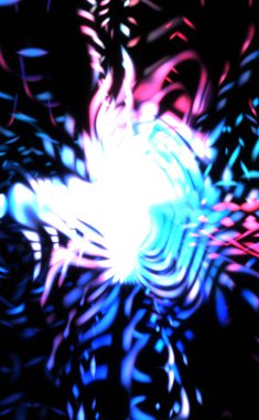 Işık parçacık izleri. Parlayan parçacıkları ve çizgileri olan ışık patlaması yıldızı. Güzel hareketli soyut ışın arkaplanı.