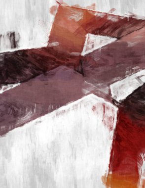 Soyut arkaplanda pürüzlü fırça darbeleri. Fırça boyası. Renkli boya darbeleri. Eşsiz duvar sanatı. Tuvaldeki modern sanat. Renkli çağdaş sanat eserleri. 