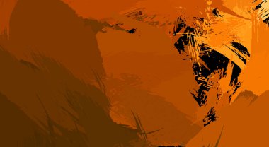 Sanatsal soyut arkaplan. Doku boyalı duvar kağıdı. Boya darbeleriyle yaratıcı bir illüstrasyon. Fırça desenli resim.