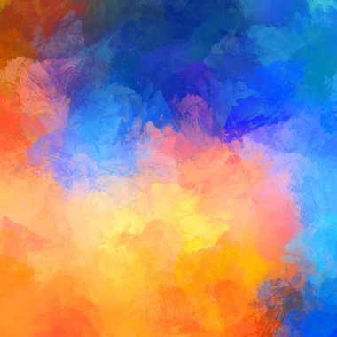 Yaratıcı soyut resim. Artistik fırça darbeleriyle donatılmış. Renkli ve canlı bir illüstrasyon. boyalı sanat.