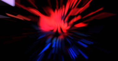 Işık parçacık izleri. Parlayan parçacıkları ve çizgileri olan ışık patlaması yıldızı. Güzel hareketli soyut ışın arkaplanı.