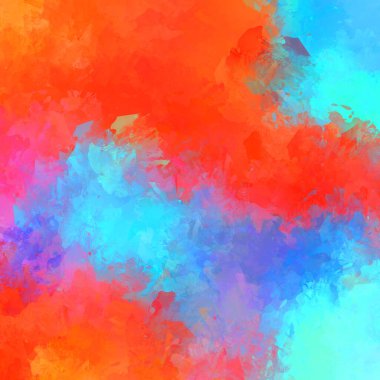 Canlı fırça darbeleriyle boyanmış. Renkli desenli resim. Fırçalanmış duvar kağıdını boya.