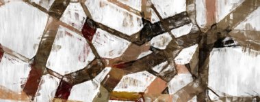 Soyut arkaplanda pürüzlü fırça darbeleri. Fırça boyası. Renkli boya darbeleri. Eşsiz duvar sanatı. Tuvaldeki modern sanat. Renkli çağdaş sanat eserleri. 