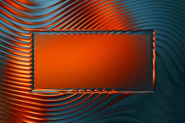 Soyut çerçeveli arkaplan. Renkli, canlı, dalgalı bir duvar kağıdı. Merkezi çerçeveli yaratıcı grafik 2d çizim. Dinamik şekilli modaya uygun sıvı örtüsü.