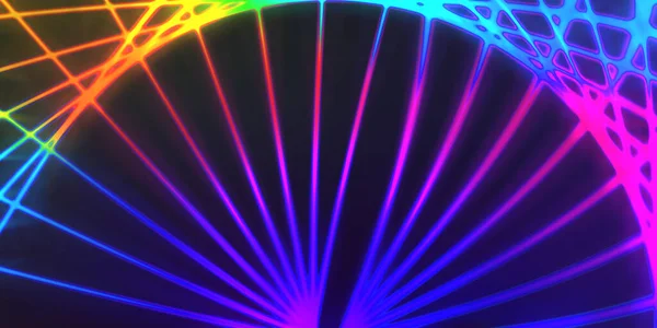 霓虹灯色彩艳丽的光波抽象设计 具有霓虹灯发光效果的数字背景 亮光墙纸 — 图库照片