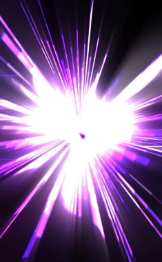 Fütürist mercek patlaması. Parlayan parçacıkları ve çizgileri olan ışık patlaması yıldızı. Güzel soyut ışın arkaplanı.