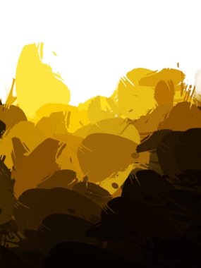 Taranmış Boyalı Soyut Arkaplan. Vahşi kaotik fırça darbeleri. Boya darbeleri. 2D İllüstrasyon. Fırça darbeli resim. 