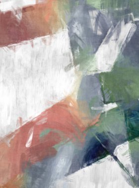 Soyut arkaplanda pürüzlü fırça darbeleri. Fırça boyası. Renkli boya darbeleri. Eşsiz duvar sanatı. Tuvaldeki modern sanat. Renkli çağdaş sanat eserleri. 