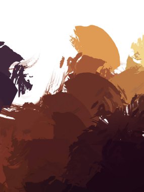 Taranmış Boyalı Soyut Arkaplan. Vahşi kaotik fırça darbeleri. Boya darbeleri. 2D İllüstrasyon. Fırça darbeli resim. 