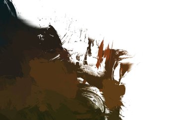 Duvar sanatı Eşsiz ve yaratıcı illüstrasyon. Fırça darbesi ile boyanmış. Renkli fırça darbelerinin soyut arkaplanı. Fırçalanmış canlı duvar kâğıdı. Boyalı sanatsal yaratım.