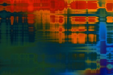 Soyut arkaplan. Yaşlanmış grunge dokusunda geometrik elementler. Farklı renk desenli grafiksel illüstrasyon.