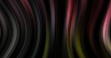 Siyah arka planda renkli düz çizgiler. Sıvı ve sıvı renkli dalgalar karanlıkta akıyor. Duvar kağıdı, afiş, arkaplan, kart, kitap, kapak, poster, afiş, broşür